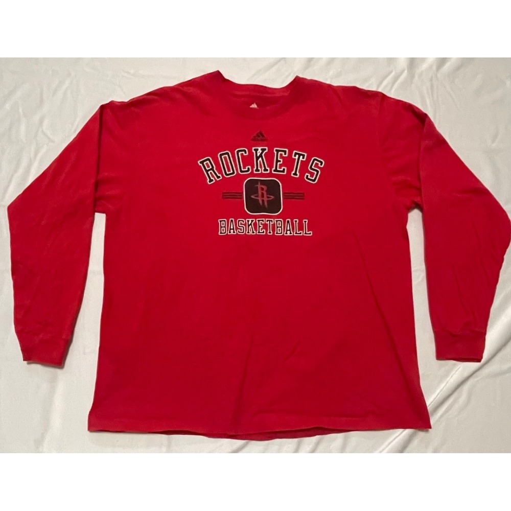 Mens Adidas Houston Rockets Basketball Long Sleeve‎ TShirt Size 2XL
